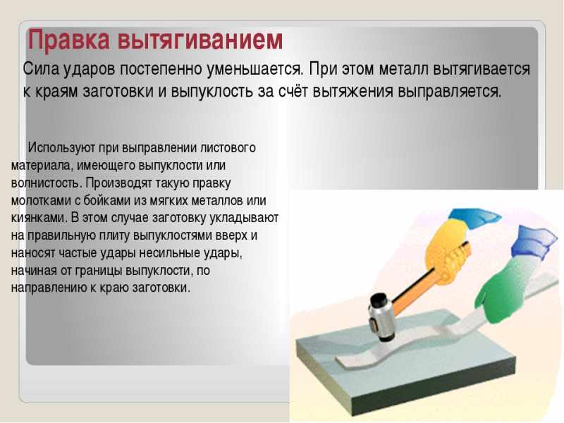 Правка металла вытягиванием