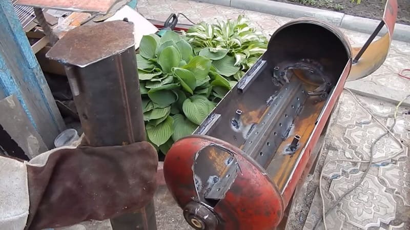 Процесс изготовления мангала из баллона
