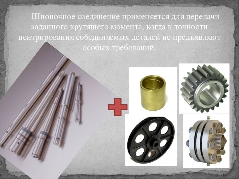 Применение шпонок Применение шпонок