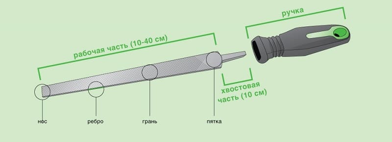 Устройство драчевого напильника Устройство драчевого напильника